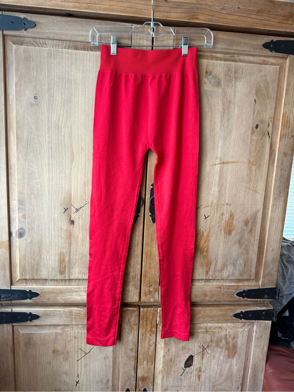 Girls Red Stretch Leggings